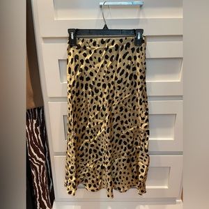 REALISATION PAR THE NAOMI WILD THINGS MIDI SILK SKIRT